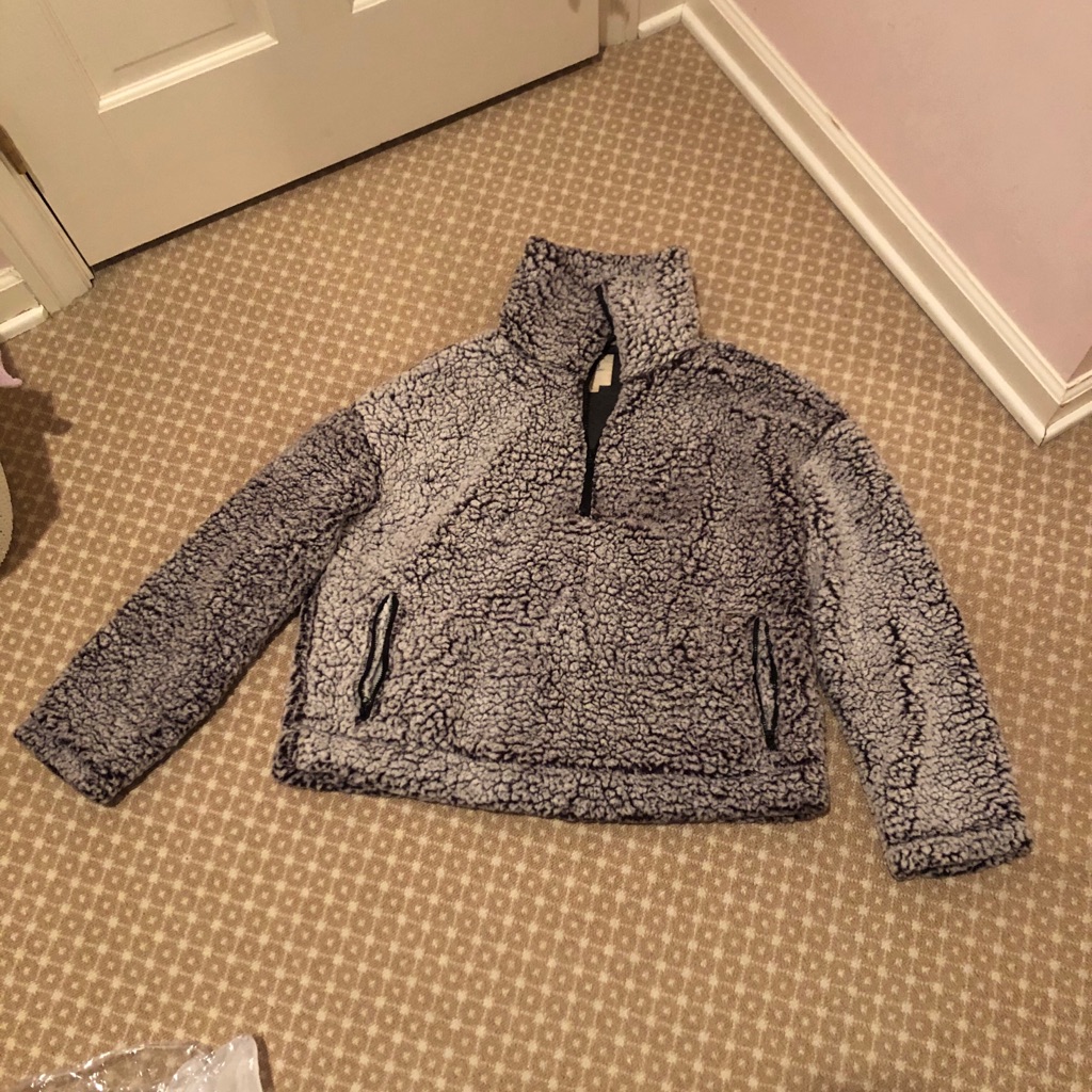 Fuzzy 3/4 Zip Pullover